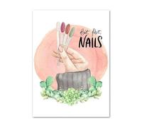 WSJIJY Stampa su Tela Poster E Stampe di Fiori con Smalto alla Moda, Arte Murale per Manicure, Salone di Bellezza, Tela, Decorazione per La Stanza della Ragazza Moderna, 50X70 Cm, Senza Cornice.