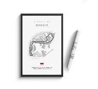 WSJIJY Stampa su Tela Poster E Stampe Wall Art Vintage in Bianco E Nero Formula 1 Imola Monaco Monza Circuit 70X100Cm Senza Cornice