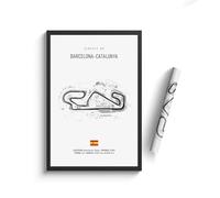 WSJIJY Stampa su Tela Poster su Tela Ad Alta Definizione Decorazione per La Casa 50X70 Cm Senza Cornice retrò Formula 1 Imola Monaco Monza Circuito Nero E Bianco