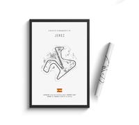 WSJIJY Stampa su Tela Poster su Tela Ad Alta Definizione Decorazione per La Casa 50X70 Cm Senza Cornice retrò Formula 1 Imola Monaco Monza Circuito Nero E Bianco