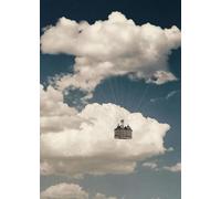 WSJIJY Stampa su Tela Stravagante Astratto Moderno Arte della Parete Le Persone Vivono sulla Nuvola Tela Pittura Poster Stampa Dormitorio Appartamento Decorazione Domestica 30X45Cm No fra