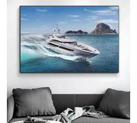WSJIJY Stampa su Tela Yacht di Lusso Tela di Canapa Arte della Parete Moderno Paesaggio Poster Stampa per L'Home Office Decor 21X30Cm Senza Cornice