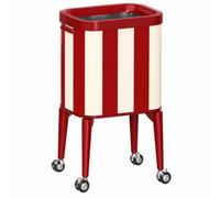 WSJJXS Pattumiera da Cucina con Ruote e Coperchio | Base con Ruote, Coperchio a Pressione, Uso Senza Mani, Risparmio Spazio, Multiuso(Red,Style A)