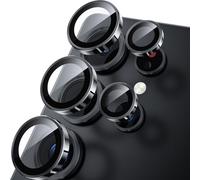 WSKEN Pellicola Fotocamera Compatibile con Samsung Galaxy S22 Ultra, Durezza 9H & Vetro Temperato, Anello individuale in Lega di Alluminio AntiGraffio Protezione Obiettivo Fotocamera (Nero)