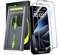 WSKEN Pellicola protettiva in vetro temperato per iPhone 16/15 - [rimozione automatica della polvere] [facile installazione] 9H durezza pellicola protettiva per schermo Full Screen Pellicola