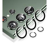 WSKEN Pellicola protettiva per fotocamera Samsung Galaxy S23 Ultra, antigraffio, sottile vetro temperato con anello in metallo personalizzato, trasparente