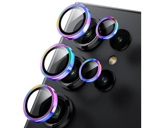 WSKEN Pellicola protettiva per obiettivo della fotocamera ultra sottile e resistente ai graffi, in vetro temperato 9H con cerchio in metallo in alluminio, per Samsung Galaxy S24 Ultra