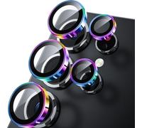 WSKEN Pellicola protettiva per obiettivo della fotocamera ultra sottile per Samsung Galaxy S25, compatibile con le custodie, in vetro temperato infrangibile 9H, con cerchio in metallo di alluminio,