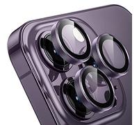 WSKEN Protezione per fotocamera compatibile con iPhone 14 Pro/iPhone 14 Pro Max, durezza 9H, antigraffio, senza bolle, vetro metallico temperato HD, Accessori per film, colore viola