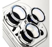 WSKEN Protezione per fotocamera compatibile con iPhone 15 Pro/iPhone 15 Pro Max, durezza 9H, antigraffio, senza bolle, vetro metallico temperato HD, pellicola protettiva per fotocamera