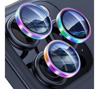 WSKEN Protezione per fotocamera compatibile con iPhone 15 Pro/iPhone 15 Pro Max, durezza 9H, antigraffio, senza bolle, vetro metallico temperato HD, pellicola protettiva per fotocamera