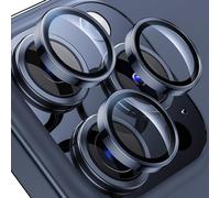 WSKEN Protezione per fotocamera compatibile con iPhone 15 Pro/iPhone 15 Pro Max, durezza 9H, antigraffio, senza bolle, vetro metallico temperato HD, pellicola protettiva per fotocamera