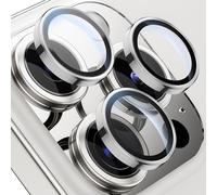 WSKEN Protezione per fotocamera compatibile con iPhone 15 Pro/iPhone 15 Pro Max, durezza 9H, antigraffio, senza bolle, vetro metallico temperato HD, pellicola protettiva per fotocamera