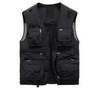 WSLCN Gilet cargo da uomo, per lavoro, safari, pesca, viaggi, con tasche multiple
