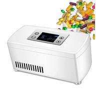 WSMYGS Box frigo per insulina Frigo portatile per auto, viaggi, casa, lunghe ore di lavoro per mantenere fresco 2-8°C frigorifero portatile per auto/piccola custodia da viaggio, doppia batteria fri