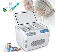 WSMYGS Contenitore frigo per insulina Frigorifero da 12 litri, contenitore frigorifero per insulina, display LED 2-8 ℃, custodia portatile per dispositivo di raffreddamento per insulina, caricatore