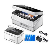 WSMYGS Frigo per insulina Frigo portatile per insulina con maniglia e display LED batteria 2-8° Frigorifero per grandi spazi Batteria al litio da 10200 mAh-4 batterie Raffreddatore per insulina