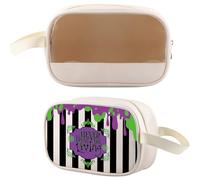 WSNANG - Trousse trasparente con cerniera, motivo fantasma ispirato al film "Never Trust The Living", per Halloween, Living Tb, Taglia unica, Retro