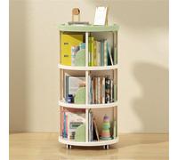 WSNCXFW Libreria Girevole a Torre, libreria Girevole Lazy Susan con Ruote, libreria Girevole a 360°, Organizer angolare a Spirale Girevole Verticale per Bambini,Verde,3 Layer
