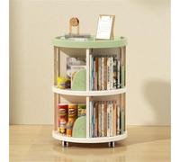 WSNCXFW Libreria Girevole a Torre, libreria Girevole Lazy Susan con Ruote, libreria Girevole a 360°, Organizer angolare a Spirale Girevole Verticale per Bambini,Verde,2 Layer