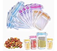 WSNDM 30 Pezzi Mason Jar Ziplock Bags, Bottiglie Mason Jar Borse, Riutilizzabili Freezer Borse Sigillati, 3 Taglie, Conservazione Degli Alimenti, per Snack Caramelle Tè
