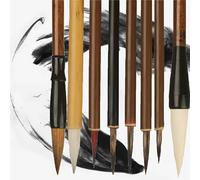 WSNDM 8pcs-Set Pennello Per Calligrafia Cinese, Kanji Giapponese Sumi Pennello Da Disegno, Per Scrivere i Caratteri Cinesi, Adatto Per Inchiostro e Pittura Ad Acquerello