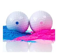 WSNDM Pallone da Palla da Golf Rivelatore di Genere Bambina o Ragazzo, per Gender Reveal Party, Palla da Golf Set 4 in 1 Viene Fornito con 2 Tipi di Polvere Rosa e Blu, 2 Prese a Sfera