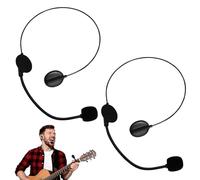 WSOAFVK 2 Pezzi Accessori per Radio e Telefono Finto, Microfono ad Archetto in Plastica Nera, Cuffie Giocattolo, Accessorio da Rock Star per Costume Cosplay, Feste di Halloween, Balli in Maschera