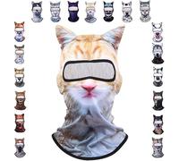 WSOGYDOTX Cat Ski Mask, Breathable Cat Balaclava, 3D Cat Ski Balaclava Mask with Ears, Animal Mask for Riding Sports Outdoor(U)