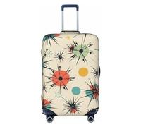 WSOIHFEC Atomic Stars - Copertura per valigia con stampa retrò e stelle, copertura per valigie da viaggio personalizzata, per trolley da viaggio, adatta per valigie da 45,7-81,7 cm, Nero , XL