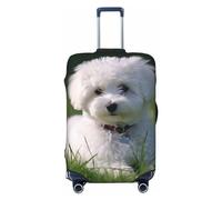 WSOIHFEC Bichon on the grass Copertura per bagagli con stampa elastica lavabile copertura per valigie antigraffio copertura per bagagli da viaggio protezione per bagagli per bagagli da 45-81 cm