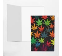 WSOIHFEC Biglietti di auguri colorati con foglie di cannabis, biglietti vuoti con buste, biglietti di ringraziamento, biglietti di auguri, biglietti di buon compleanno, biglietti di San Valentino, per