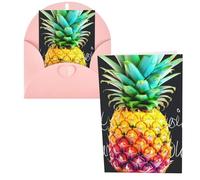 WSOIHFEC Biglietti di auguri colorati con frutta e ananas, con buste, biglietti di ringraziamento, biglietti per appunti, biglietti di buon compleanno, biglietti di San Valentino, per laurea, inviti