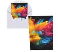 WSOIHFEC Biglietti di auguri colorati con schizzi di vernice, con buste, biglietti di ringraziamento, biglietti per appunti, biglietti di buon compleanno, biglietti di San Valentino, per laurea
