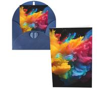 WSOIHFEC Biglietti di auguri colorati con schizzi di vernice, con buste, biglietti di ringraziamento, biglietti per appunti, biglietti di buon compleanno, biglietti di San Valentino, per laurea