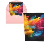 WSOIHFEC Biglietti di auguri colorati con schizzi di vernice, con buste, biglietti di ringraziamento, biglietti per appunti, biglietti di buon compleanno, biglietti di San Valentino, per laurea