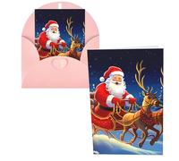 WSOIHFEC Biglietti di auguri con Babbo Natale sulla slitta, con buste, biglietti di ringraziamento, biglietti di auguri, biglietti di buon compleanno, biglietti di San Valentino, per laurea