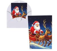 WSOIHFEC Biglietti di auguri con Babbo Natale sulla slitta, con buste, biglietti di ringraziamento, biglietti di auguri, biglietti di buon compleanno, biglietti di San Valentino, per laurea