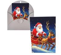 WSOIHFEC Biglietti di auguri con Babbo Natale sulla slitta, con buste, biglietti di ringraziamento, biglietti di auguri, biglietti di buon compleanno, biglietti di San Valentino, per laurea