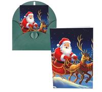 WSOIHFEC Biglietti di auguri con Babbo Natale sulla slitta, con buste, biglietti di ringraziamento, biglietti di auguri, biglietti di buon compleanno, biglietti di San Valentino, per laurea