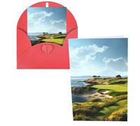WSOIHFEC Biglietti di auguri con campo da golf sul mare, biglietti vuoti con buste, biglietti di ringraziamento, biglietti di auguri, biglietti di buon compleanno, biglietti di San Valentino, per