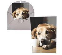 WSOIHFEC Biglietti di auguri con cane che riposa, biglietti vuoti con buste, biglietti di ringraziamento, biglietti di auguri, biglietti di buon compleanno, biglietti di San Valentino, per laurea