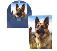 WSOIHFEC Biglietti di auguri con cane pastore, biglietti vuoti con buste, biglietti di ringraziamento, biglietti di auguri, biglietti di buon compleanno, biglietti di San Valentino, per laurea, inviti