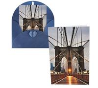 WSOIHFEC Biglietti di auguri con foto del ponte di Brooklyn, biglietti vuoti con buste, biglietti di ringraziamento, biglietti di auguri, biglietti di auguri di buon compleanno, biglietti di San