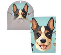 WSOIHFEC Biglietti di auguri con icone di cane, biglietti vuoti con buste, biglietti di ringraziamento, biglietti di auguri, biglietti di buon compleanno, biglietti di San Valentino, per laurea