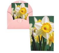 WSOIHFEC Biglietti di auguri con narciso, biglietti vuoti con buste, biglietti di ringraziamento, biglietti di auguri, biglietti di buon compleanno, biglietti di San Valentino, per laurea, inviti per