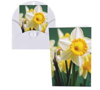WSOIHFEC Biglietti di auguri con narciso, biglietti vuoti con buste, biglietti di ringraziamento, biglietti di auguri, biglietti di buon compleanno, biglietti di San Valentino, per laurea, inviti per