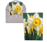WSOIHFEC Biglietti di auguri con narciso, biglietti vuoti con buste, biglietti di ringraziamento, biglietti di auguri, biglietti di buon compleanno, biglietti di San Valentino, per laurea, inviti per