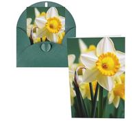 WSOIHFEC Biglietti di auguri con narciso, biglietti vuoti con buste, biglietti di ringraziamento, biglietti di auguri, biglietti di buon compleanno, biglietti di San Valentino, per laurea, inviti per