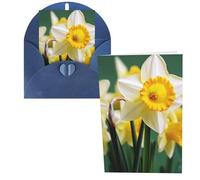 WSOIHFEC Biglietti di auguri con narciso, biglietti vuoti con buste, biglietti di ringraziamento, biglietti di auguri, biglietti di buon compleanno, biglietti di San Valentino, per laurea, inviti per